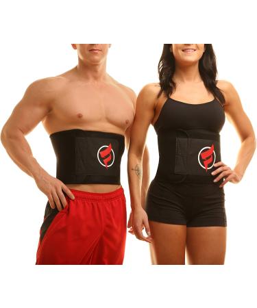 Fitru Waist Trimmer Sauna Ab Belt For Women & Men - Waist Trainer Stomach Wrap Black XL: 10" X 50" - Buy Online on GoSupps.com