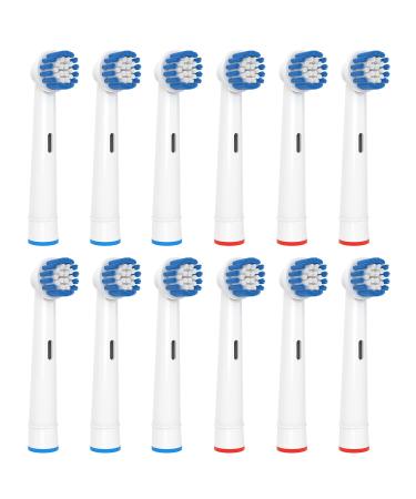 Toothbrush Replacement Heads Compatible with Oral B Braun Electric Tooth Brush Precision Clean Refills Replacement Brush Heads by WOJASAL 12 Pack Upgrade