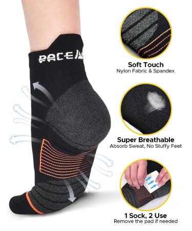 PACERATH Plantar Fasciitis Relief Socks | Arch Brace for Women & Men | XL Compression Socks for Foot and Heel Pain Relief - Buy Online on GoSupps.com