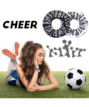 20 Pieces Silk Satin Sport Hair Scrunchies - Black & White Cheerleader Hair Ties for Women & Girls - Buy Online on GoSupps.com