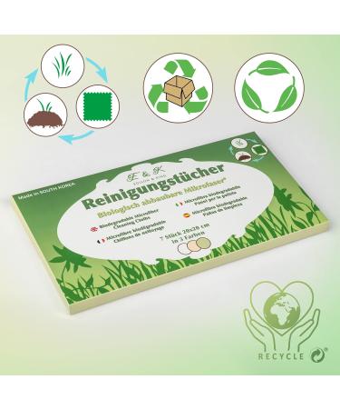 50% Biodegradable Microfiber Glasses Cleaning Cloths - Pack of 7 | Eco-Friendly 20x20 cm - Buy Online on GoSupps.com