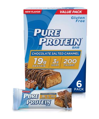Pure Protein Bars High Protein Nutritious Snacks to Support Energy Low Sugar Gluten Free Chocolate Salted Caramel 1.76oz 4 Pack