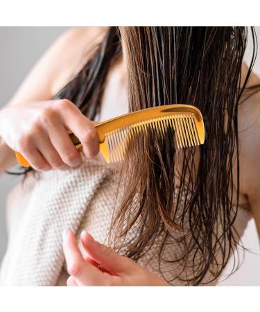3-Piece Hair Comb Set: Tail, Wide Tooth, & Fine Comb | PROUSKY Anti-Static Hairdressing Combs in Yellow - Buy Online on GoSupps.com