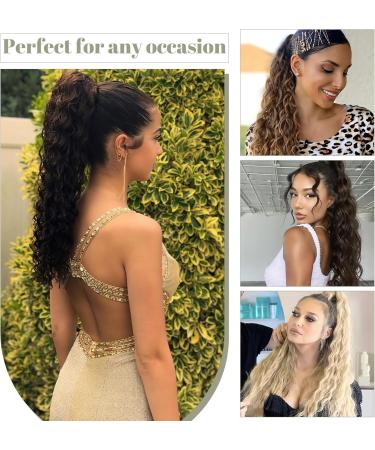 SEGO Drawstring Ponytail Extension Long Wrapped Synthetic Ponytail Hairpiece Corn Wave For Women - 32 Inch Linen Blonde & Pale Blonde - Buy Online on GoSupps.com