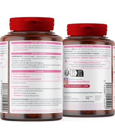 SUPERDIET Evening primrose oil Skin beauty Herbal medicine Packaged in France 200 capsules - Buy Online on GoSupps.com