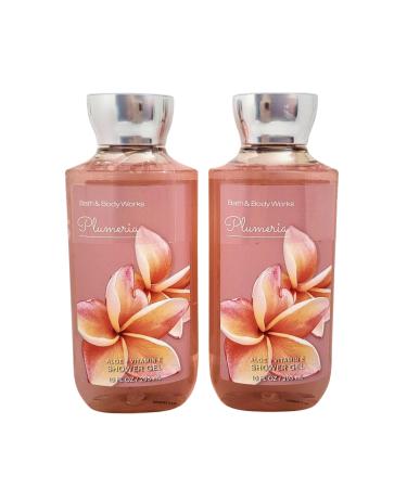 Bath & Body Works Shower Gel Gift Set of 2 10oz Each (Plumeria)