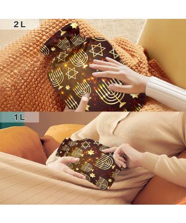 Happy CHANUKKAH Hot Water Bottle & Cover | 2L Heat Bottle for Pain Relief | Ideal Warm Pack for Kids & Adults - Buy Online on GoSupps.com