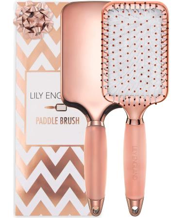 Paddle Brush for Detangling, Blowdrying and Straightening - Professional Large Hair Brush All Hair Types, Rose Gold Hairbrush for Women by Lily England Rose Gold Black