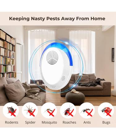 Okutani Ultrasonic Pest Repeller 6 Pack - Indoor Electronic Pest Control for Spiders, Roaches, Insects, Rodents - Mouse Repellent Plugin for Home - White - Buy Online on GoSupps.com