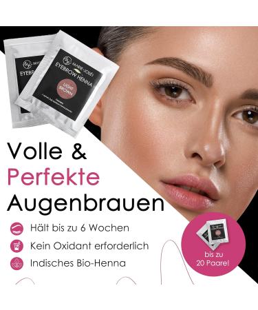 Marie-Jos & Co Light Brown Eyebrow Color Set - Vegan Henna DIY Kit for 10 Treatments - Naturally Color Your Brows! - Buy Online on GoSupps.com