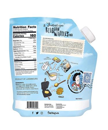 Le Fantastique Belgian Waffle Mix With Sugar Pearl. By FarinâUP  Non-GMO  just add milk & butter - 21.16 oz  Makes 16 Waffles - Buy Online on GoSupps.com