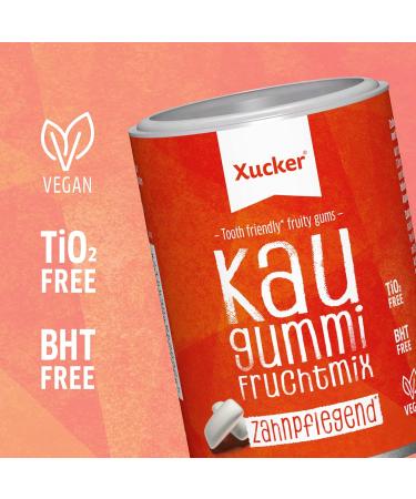 Xucker Sugar-Free Dental Chewing Gum - Xylitol Fruit Mix | Vegan & Bad Breath Fighter | 100g - Buy Online on GoSupps.com