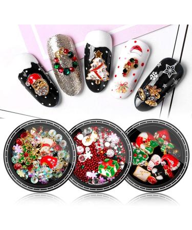 8 Boxes Christmas Nail Art Rhinestones mixed nail art Christmas nail accessories Metal Nail Studs for Christmas Nails Art Decoration Supplies - Buy Online on GoSupps.com