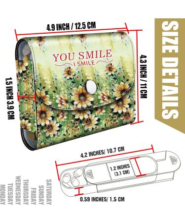BVYA Weekly Travel Pill Organizer Case - 4x Daily Medication Reminder for 7 Days with Leather Carrying Case - Buy Online on GoSupps.com