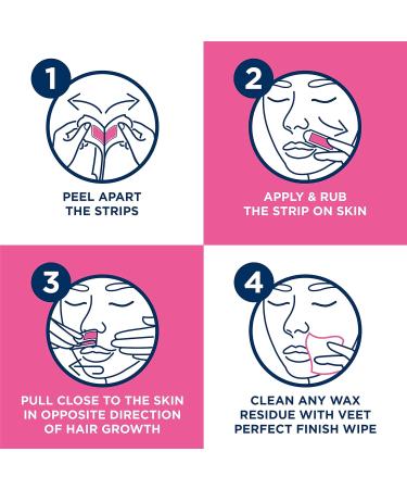 Veet Face Precision Wax Strips with Shea Butter & Berry Fragrance - 20 Strips - Buy Online on GoSupps.com