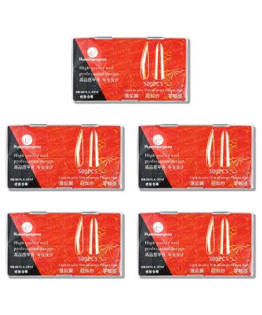YOXIER Fake Tips Artificial Stick On Type Clear Long Nails Ornament Plentiful Quantity Birthday Gift B 5 Pcs