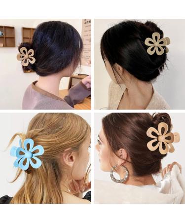 8PCS Flower Claw Clips for Thick Hair - Non Slip Matte Hair Accessories for Women and Girls - Buy Online on GoSupps.com
