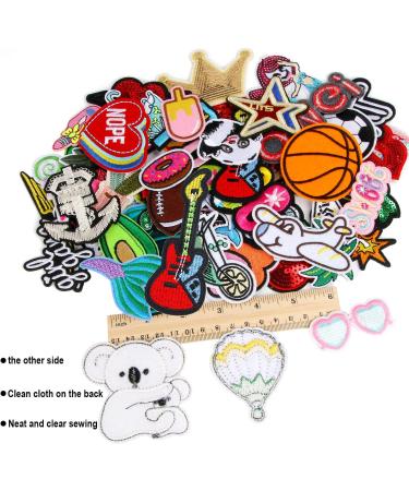 60pcs Random Assorted Styles Embroidered Iron on Patches  DIY Sew Applique Repair Patch Iron on/Sew on Patches for Backpacks Pants Clothes Jeans Jackets Hat - Buy Online on GoSupps.com