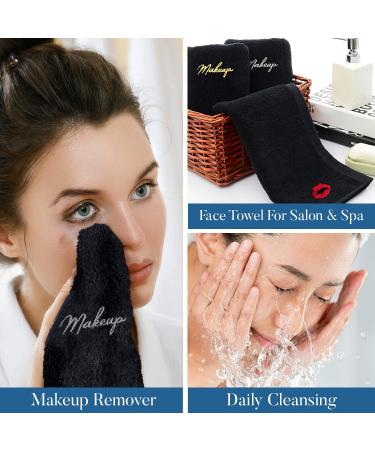 Dan River 100% Cotton Makeup Towel - Black 13x13 Towels (Pack of 6) | Gentle Face Wash & Makeup Remover Cloth - Buy Online on GoSupps.com