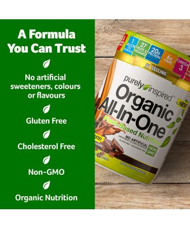 Purely Inspired Meal Replacement Shake Vegan Protein Powder | Purely Inspired Organic All In One | Plant Based Protein Powder for Women & Men | Organic Protein Powder | Vegan Friendly Chocolate (10 Servings) - Buy Online on GoSupps.com