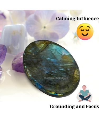 Labradorite Worry Stone Crystals | Stress Relief Gifts for Meditation & Relaxation | Unique Fidget Stones for Men & Women - Perfect Stocking Stuffers & Birthday Gifts - Buy Online on GoSupps.com