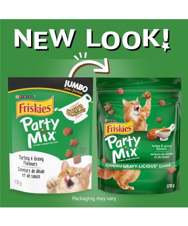 Friskies Party Mix Cat Treats Gravy-licious Crunch Turkey and Gravy - 454 g Cannister (1 Pack) 454 g (Pack of 1) - Buy Online on GoSupps.com
