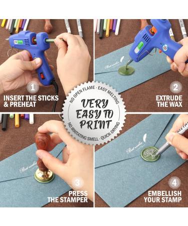 Wax Seal Kit with 40 Black Sealing Wax Sticks, Glue Gun, and Seal Pens - Ideal for Wedding Invitations, Birthday Cards, Envelopes, and Gift Wrapping - Buy Online on GoSupps.com