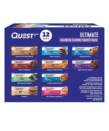 Quest Nutrition Ultimate Variety Pack Protein Bars High Protein Low Carb Gluten Free Keto Friendly Pack Of 12
