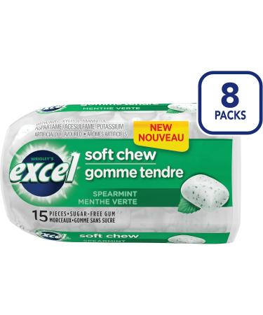 EXCEL Spearmint Flavoured Sugar Free Soft Chew Gum 15 Pieces 8 Packs - Buy Online on GoSupps.com