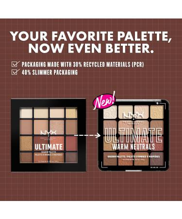 NYX PROFESSIONAL MAKEUP Ultimate Shadow Palette 16-shade Eyeshadow Palette Vegan Formula - Warm Neutrals NEW & IMPROVED Warm Neutrals - Buy Online on GoSupps.com