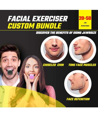 Jawzrsize Pop N Go and Custom Fit Jaw Enhancer Bundles- Jaw Face and Neck Exerciser and Toner Guys Pack - Buy Online on GoSupps.com