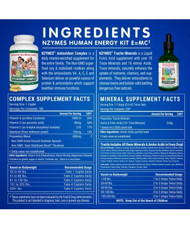 Nzymes Human Energy Kit - Fulvic Acid, Humic Acid & Iron-Based Trace Mineral Drops - Made in USA - Buy Online on GoSupps.com