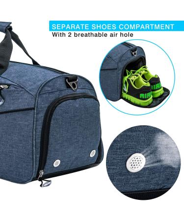 Kuston Sports Gym Bag with Shoes Compartment & Wet Pocket - Blue | Duffel Bag for Men and Women - Buy Online on GoSupps.com