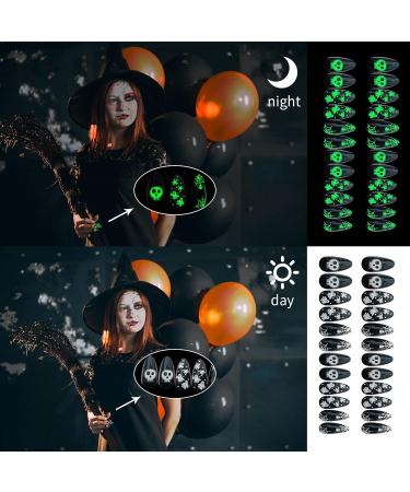Vivid Stella Luminous Almond Tips - 72pcs Black Skull Nail Art for Halloween | Full Cover Spirit Fingernail Decor for Women - Buy Online on GoSupps.com