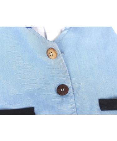 AmzBarley Baby Boys Blue Tuxedo Rompers | Gentleman Outfit with Shirt, Pants, Vest, and Bowtie | Kids Formal Suit for Birthday and Parties | 18-24 Months - Buy Online on GoSupps.com