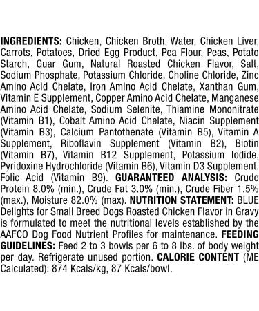 Blue Buffalo Delights Small Breed Wet Dog Food Cups, Chicken in Hearty Gravy, 3.5oz (Pack of 12) - Buy Online on GoSupps.com