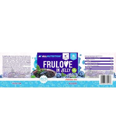 All-Nutrition Frulove Jelly Blueberry - Sugar-Free Jam | 80% Low-Calorie Fruit Spread | Vegan 500g - Buy Online on GoSupps.com
