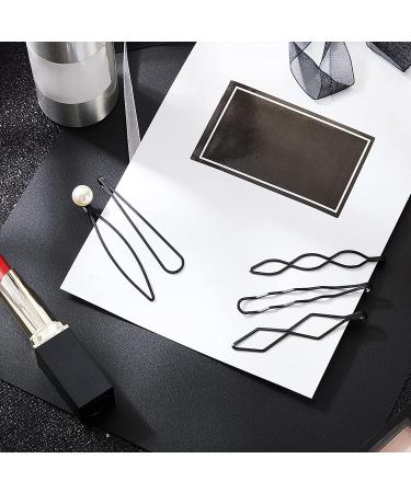 10 Black Geometric Bobby Pins - Minimalist Hair Clips for Women & Girls - Wedding Accessories - Buy Online on GoSupps.com