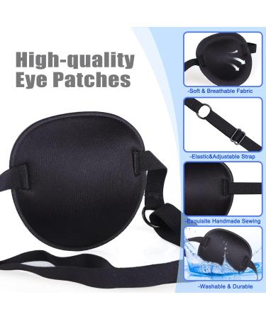 Fezog 4PCS Adjustable Eye Patches for Adults & Kids | Amblyopia Lazy Eye Treatment | Right & Left Eye Black Patches - Buy Online on GoSupps.com
