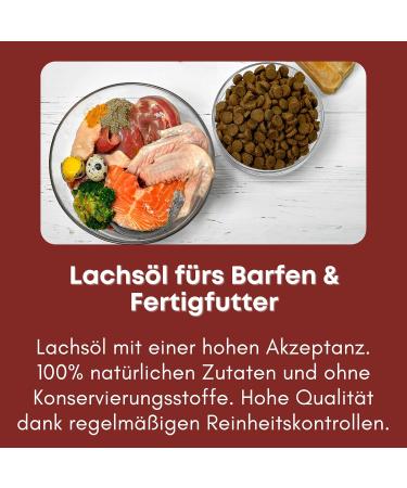 Premium Salmon Oil for Dogs 500ml - Omega 3 & 6 Ideal for Puppies Adults & Seniors | Barf Alarm - Buy Online on GoSupps.com