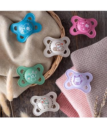 MAM Original Pure Night Soother 2-6 Months (Set of 2) Sustainable and Bio-Renewable Baby Soother SkinSoft Silicone Teat Glow in the Dark Soother Pink/Purple (Designs May Vary) - Buy Online on GoSupps.com