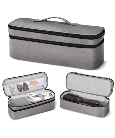SITHON Double-Layer Travel Carrying Case for Revlon One-Step Hair Dryer/Volumizer/Styler, Water Resistant Storage Bag for Revlon, Hot Tools, TDYJWELL, Bongtai Hair Dryer Brush (Bag Only) (Gray)