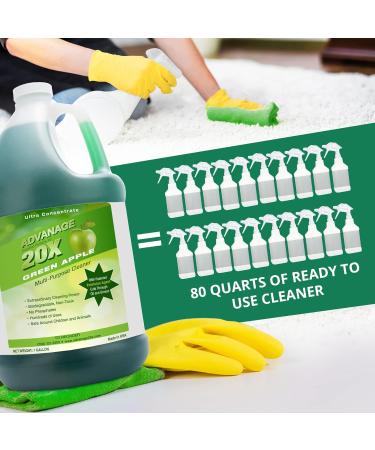 Buy 20X Multi-Purpose Ultra Concentrated Cleaner | Eco-Friendly Non-Toxic Makes 80 Quarts | Child & Pet Safe | 128 oz Green Apple Scent - Buy Online on GoSupps.com