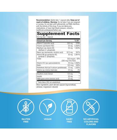 Nature's Way B-Stress Formula - 100 Vegan Capsules for Stress Relief - Buy Online on GoSupps.com