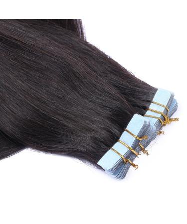 Buy #1B Black Brown Tape In Hair Extensions - 40cm | 100% Remy Real Hair - Tresse by Novon - International Shipping - Buy Online on GoSupps.com