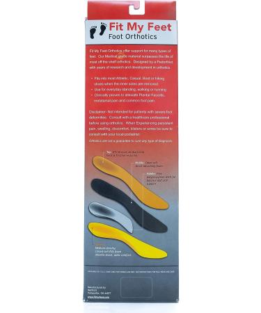 Fit My Feet Orthotics - Medical Grade EVA Foam Insoles for Plantar Fasciitis - Made in USA - Men's 5.0-5.5, Women's 7.0-7.5 - Buy Online on GoSupps.com
