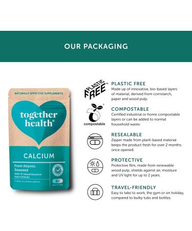 Calcium Together Health Seaweed-Based Calcium 72 Trace Minerals Vegan Friendly Made in The UK 60 Vegecaps Unflavoured 1 count (Pack of 1) - Buy Online on GoSupps.com