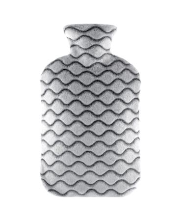 samply 2L Hot Water Bottle with Soft Cover - Hot Water Bag for Cosy Nights Pain Relief Back Neck and Shoulders Dark Grey 2L Dark Grey - Buy Online on GoSupps.com