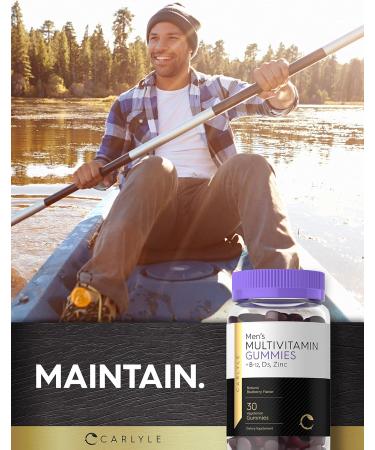 Carlyle Men's Multivitamin Gummies - 30 Count | Blueberry Flavor | B12, D3, Zinc | Vegetarian Supplement - Buy Online on GoSupps.com