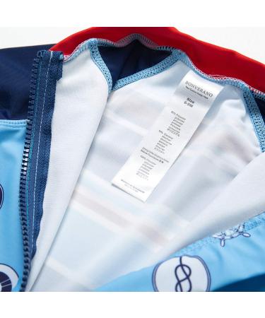 BONVERANO Baby Boys Swimsuit | Long-Sleeve One Piece Swimwear | UPF 50+ Sun Protection | Blue | 9-12 Months - Buy Online on GoSupps.com